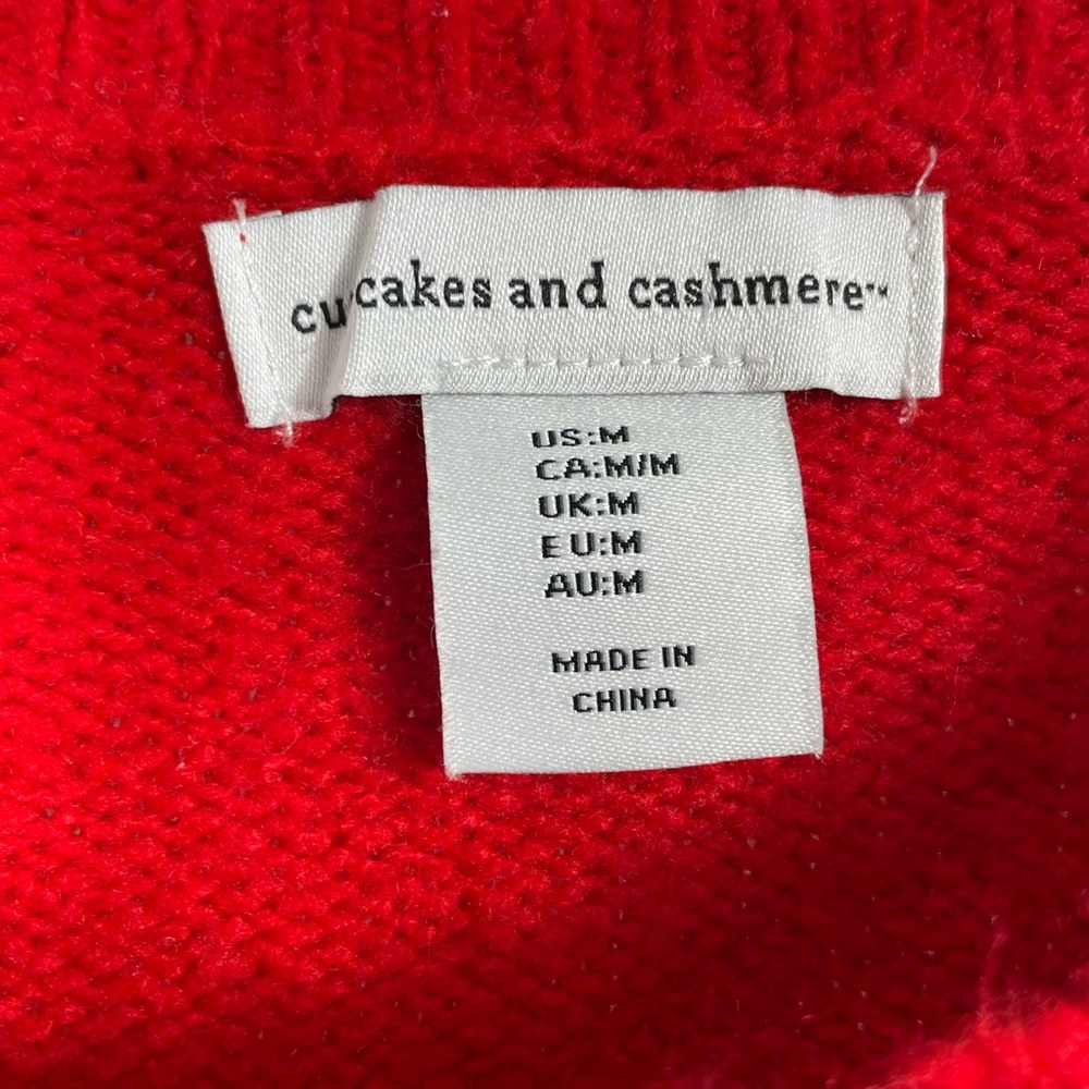 cupcakes & cashmere Red Sweater with Bull Dog Novelty Design. - Picture 3 of 5
